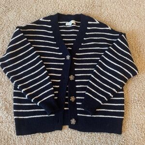 LOFT Navy and White Striped Sweater